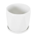 GloboStar® Artificial Garden KARPATHOS 20463 ΣΕΤ 3 Πήλινα Κεραμικά Κασπώ Γλάστρες – Flower Pots Λευκό A:Φ10cm x Υ10cm B:Φ13cm x Υ13.5cm C:Φ16cm x Υ16.5cm