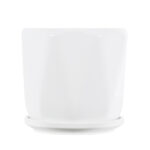 GloboStar® Artificial Garden KARPATHOS 20463 ΣΕΤ 3 Πήλινα Κεραμικά Κασπώ Γλάστρες – Flower Pots Λευκό A:Φ10cm x Υ10cm B:Φ13cm x Υ13.5cm C:Φ16cm x Υ16.5cm