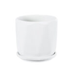 GloboStar® Artificial Garden KARPATHOS 20463 ΣΕΤ 3 Πήλινα Κεραμικά Κασπώ Γλάστρες – Flower Pots Λευκό A:Φ10cm x Υ10cm B:Φ13cm x Υ13.5cm C:Φ16cm x Υ16.5cm