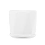 GloboStar® Artificial Garden KARPATHOS 20463 ΣΕΤ 3 Πήλινα Κεραμικά Κασπώ Γλάστρες – Flower Pots Λευκό A:Φ10cm x Υ10cm B:Φ13cm x Υ13.5cm C:Φ16cm x Υ16.5cm