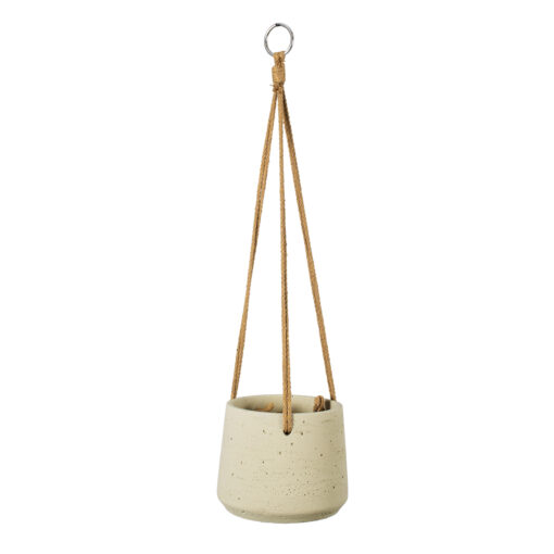 GloboStar® Artificial Garden DONOUSA 20465 Κρεμαστό Πήλινο Κεραμικό Κασπώ Γλάστρα – Flower Pot Μπεζ Φ13.5cm x Υ13cm