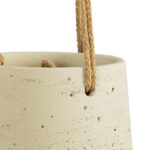 GloboStar® Artificial Garden DONOUSA 20465 Κρεμαστό Πήλινο Κεραμικό Κασπώ Γλάστρα – Flower Pot Μπεζ Φ13.5cm x Υ13cm