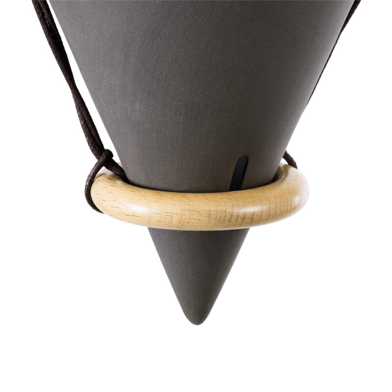 GloboStar® Artificial Garden AIGINA 20466 Κρεμαστό Πήλινο Κεραμικό Κασπώ Γλάστρα – Flower Pot Μαύρο Φ13cm x Υ15cm