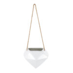 GloboStar® Artificial Garden HERAKLIO 20467 Κρεμαστό Πήλινο Κεραμικό Κασπώ Γλάστρα – Flower Pot Λευκό Μ13.5cm x Π15.5 x Υ37cm