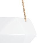 GloboStar® Artificial Garden HERAKLIO 20467 Κρεμαστό Πήλινο Κεραμικό Κασπώ Γλάστρα – Flower Pot Λευκό Μ13.5cm x Π15.5 x Υ37cm