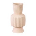 GloboStar® Artificial Garden CAPRI 20468 Πήλινο Κεραμικό Κασπώ Γλάστρα – Flower Pot Απαλό Μπεζ Φ7.5cm x Υ20cm