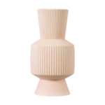 GloboStar® Artificial Garden CAPRI 20468 Πήλινο Κεραμικό Κασπώ Γλάστρα – Flower Pot Απαλό Μπεζ Φ7.5cm x Υ20cm