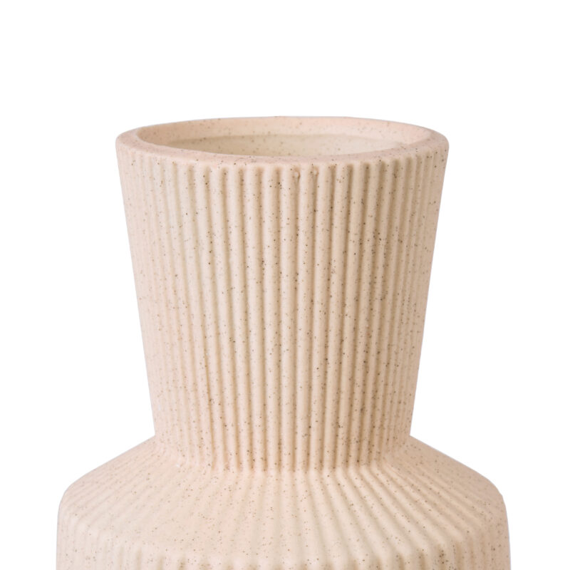 GloboStar® Artificial Garden CAPRI 20468 Πήλινο Κεραμικό Κασπώ Γλάστρα – Flower Pot Απαλό Μπεζ Φ7.5cm x Υ20cm