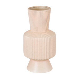 GloboStar® Artificial Garden CAPRI 20470 Πήλινο Κεραμικό Κασπώ Γλάστρα – Flower Pot Απαλό Μπεζ Φ9.5cm x Υ25cm