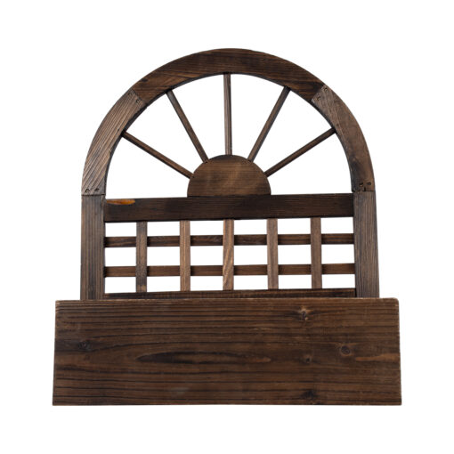 GloboStar® Artificial Garden ANTIPAXOS 20476 Επιτοίχιο Ξύλινο Κασπώ Γλάστρα – Flower Pot Καφέ Φ38cm x Υ45cm