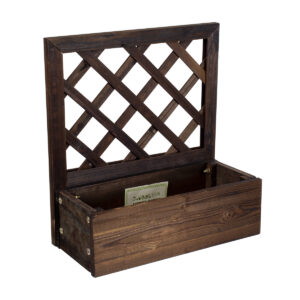 GloboStar® Artificial Garden SIKINOS 20477 Επιτοίχιο Ξύλινο Κασπώ Γλάστρα – Flower Pot Καφέ Φ38cm x Υ45cm