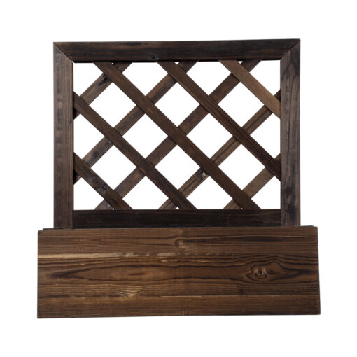 GloboStar® Artificial Garden SIKINOS 20477 Επιτοίχιο Ξύλινο Κασπώ Γλάστρα – Flower Pot Καφέ Φ38cm x Υ45cm