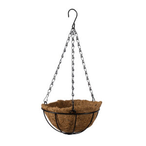 GloboStar® Artificial Garden SALAMINA 20479 Κρεμαστό Κασπώ Γλάστρα – Flower Pot από Φλοιό Καρύδας Καφέ Φ20cm x Υ10cm