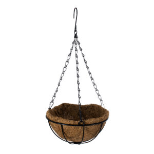 GloboStar® Artificial Garden SALAMINA 20479 Κρεμαστό Κασπώ Γλάστρα – Flower Pot από Φλοιό Καρύδας Καφέ Φ20cm x Υ10cm