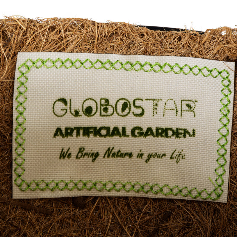 GloboStar® Artificial Garden KARYSTOS 20483 Κρεμαστό Κασπώ Γλάστρα – Flower Pot από Φλοιό Καρύδας Καφέ με Μαύρο Φ25cm x Υ15cm