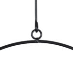 GloboStar® Artificial Garden TILOS 20485 Κρεμαστό Μεταλλικό Κασπώ Γλάστρα – Flower Pot Μαύρο Φ35cm x Υ15cm