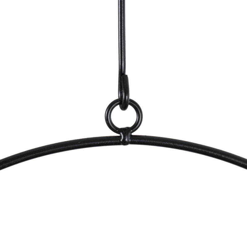 GloboStar® Artificial Garden TILOS 20485 Κρεμαστό Μεταλλικό Κασπώ Γλάστρα – Flower Pot Μαύρο Φ35cm x Υ15cm