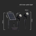 LED ηλιακό φωτιστικό καρφί 2×1.2W θερμό λευκό 3000K μαύρο σώμα V-TAC – 20488