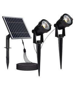 LED ηλιακό φωτιστικό καρφί 2×1.2W θερμό λευκό 3000K μαύρο σώμα V-TAC – 20488