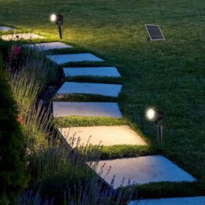 LED ηλιακό φωτιστικό καρφί 3×1.2W θερμό λευκό 3000K μαύρο σώμα V-TAC – 20489