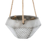 GloboStar® Artificial Garden SARAKINIKO 20490 Κρεμαστό Πήλινο Κεραμικό Κασπώ Γλάστρα – Flower Pot Γκρι Φ10cm x Υ36cm