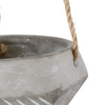 GloboStar® Artificial Garden SARAKINIKO 20490 Κρεμαστό Πήλινο Κεραμικό Κασπώ Γλάστρα – Flower Pot Γκρι Φ10cm x Υ36cm