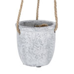 GloboStar® Artificial Garden SCORPIOS 20491 Κρεμαστό Πήλινο Κεραμικό Κασπώ Γλάστρα – Flower Pot Γκρι Φ8.5cm x Υ36cm