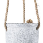 GloboStar® Artificial Garden SCORPIOS 20491 Κρεμαστό Πήλινο Κεραμικό Κασπώ Γλάστρα – Flower Pot Γκρι Φ8.5cm x Υ36cm