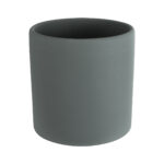 GloboStar® Artificial Garden NAPOLI 20494 Διακοσμητικό Κεραμικό Κασπώ Γλάστρα – Flower Pot Γκρι Μπλε με Χρυσό Φ15 x Υ15cm