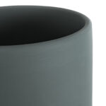 GloboStar® Artificial Garden NAPOLI 20494 Διακοσμητικό Κεραμικό Κασπώ Γλάστρα – Flower Pot Γκρι Μπλε με Χρυσό Φ15 x Υ15cm