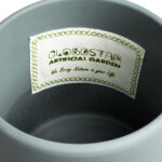 GloboStar® Artificial Garden NAPOLI 20494 Διακοσμητικό Κεραμικό Κασπώ Γλάστρα – Flower Pot Γκρι Μπλε με Χρυσό Φ15 x Υ15cm