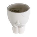 GloboStar® Artificial Garden TOKYO 20496 Διακοσμητικό Κεραμικό Κασπώ Γλάστρα – Flower Pot Λευκό Φ16 x Υ19cm