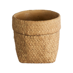 GloboStar® Artificial Garden MENDOZA 20502 Διακοσμητικό Κεραμικό Κασπώ Γλάστρα – Flower Pot Καφέ Φ16.5 x Υ15.5cm