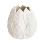 GloboStar® Artificial Garden FLORES 20511 Διακοσμητικό Κεραμικό Κασπώ Γλάστρα – Flower Pot Λευκό Φ15 x Υ16cm