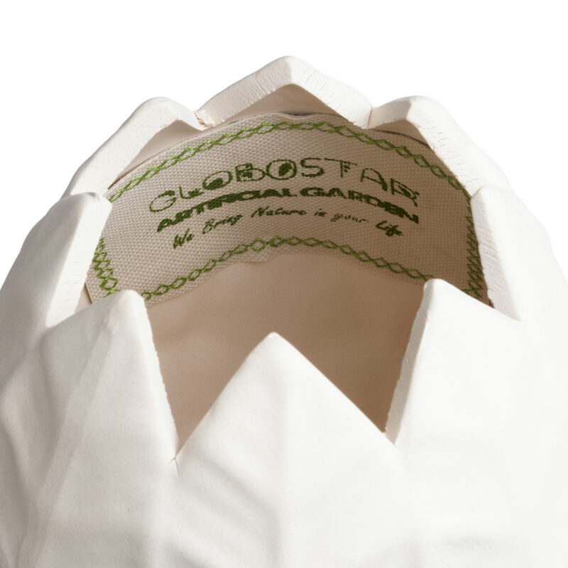 GloboStar® Artificial Garden FLORES 20511 Διακοσμητικό Κεραμικό Κασπώ Γλάστρα – Flower Pot Λευκό Φ15 x Υ16cm