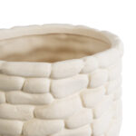 GloboStar® Artificial Garden UBUD 20512 Διακοσμητικό Κεραμικό Κασπώ Γλάστρα – Flower Pot Λευκό Φ15.5 x Υ15cm