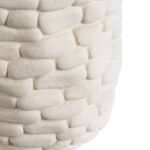 GloboStar® Artificial Garden UBUD 20512 Διακοσμητικό Κεραμικό Κασπώ Γλάστρα – Flower Pot Λευκό Φ15.5 x Υ15cm