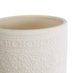GloboStar® Artificial Garden BERATAN 20514 Διακοσμητικό Κεραμικό Κασπώ Γλάστρα – Flower Pot Λευκό Φ19 x Υ16cm