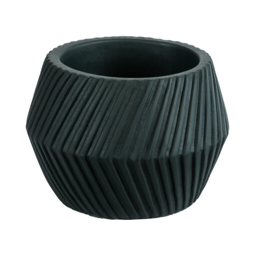 GloboStar® Artificial Garden BARBADOS 20538 Διακοσμητικό Κεραμικό Κασπώ Γλάστρα – Flower Pot Μαύρο Φ11 x Υ8.5cm