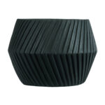 GloboStar® Artificial Garden BARBADOS 20538 Διακοσμητικό Κεραμικό Κασπώ Γλάστρα – Flower Pot Μαύρο Φ11 x Υ8.5cm