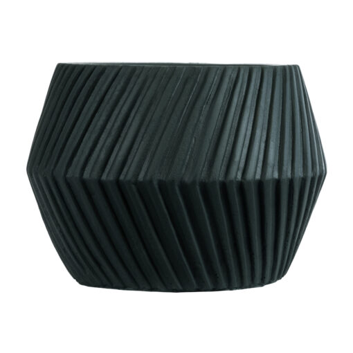 GloboStar® Artificial Garden BARBADOS 20538 Διακοσμητικό Κεραμικό Κασπώ Γλάστρα – Flower Pot Μαύρο Φ11 x Υ8.5cm