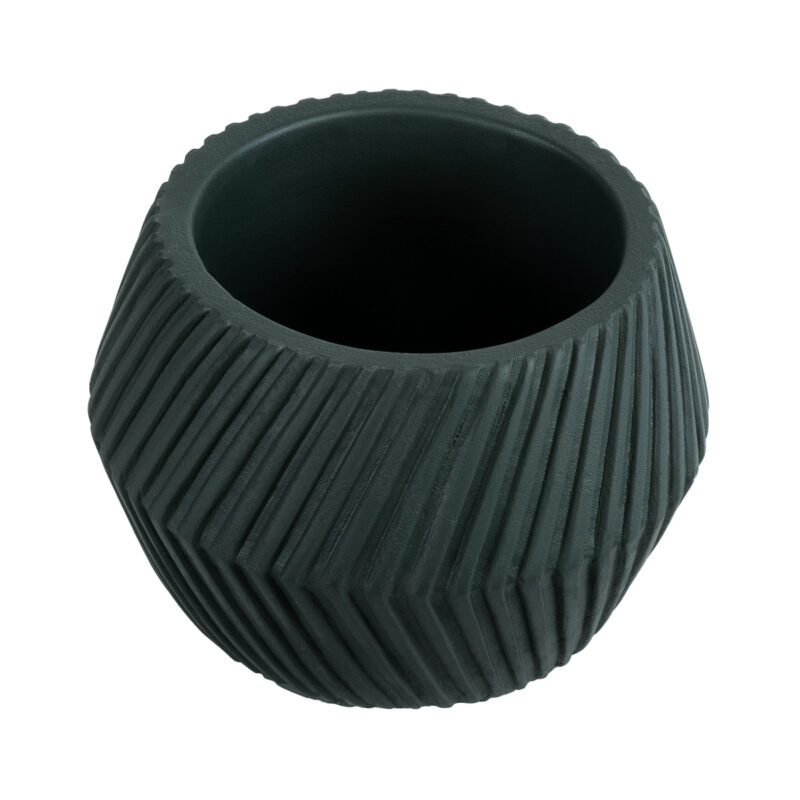 GloboStar® Artificial Garden BARBADOS 20538 Διακοσμητικό Κεραμικό Κασπώ Γλάστρα – Flower Pot Μαύρο Φ11 x Υ8.5cm