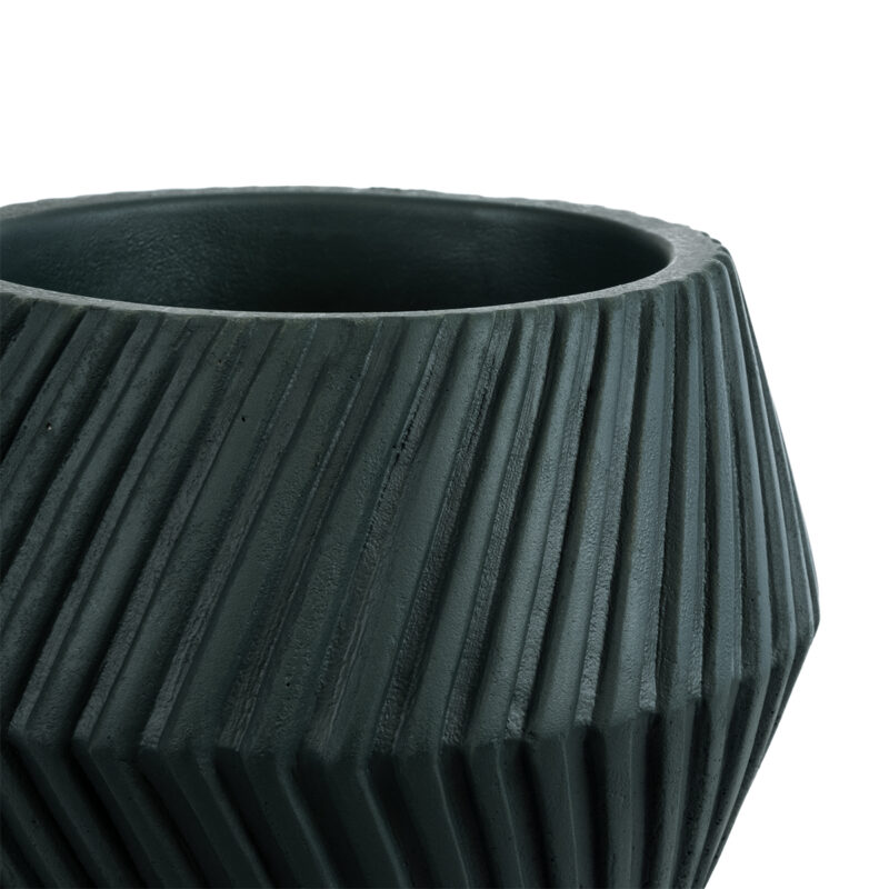 GloboStar® Artificial Garden BARBADOS 20538 Διακοσμητικό Κεραμικό Κασπώ Γλάστρα – Flower Pot Μαύρο Φ11 x Υ8.5cm