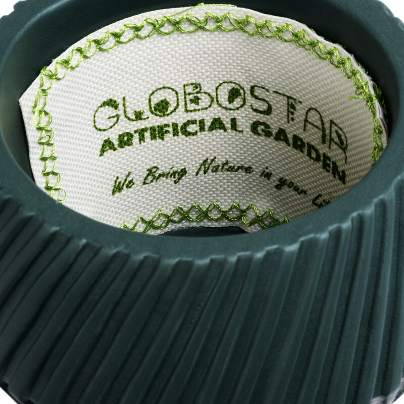 GloboStar® Artificial Garden BARBADOS 20538 Διακοσμητικό Κεραμικό Κασπώ Γλάστρα – Flower Pot Μαύρο Φ11 x Υ8.5cm