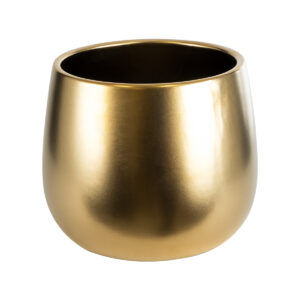 GloboStar® Artificial Garden SIDNEY 20548 Διακοσμητικό Κεραμικό Κασπώ Γλάστρα – Flower Pot Χρυσό Φ16 x Υ13cm