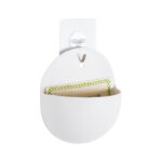 GloboStar® Artificial Garden LYON 20551 Διακοσμητικό Πλαστικό Κασπώ Γλάστρα – Flower Pot Λευκό Μ12 x Π6 x Υ13.5cm