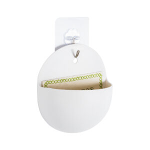 GloboStar® Artificial Garden LYON 20551 Διακοσμητικό Πλαστικό Κασπώ Γλάστρα – Flower Pot Λευκό Μ12 x Π6 x Υ13.5cm