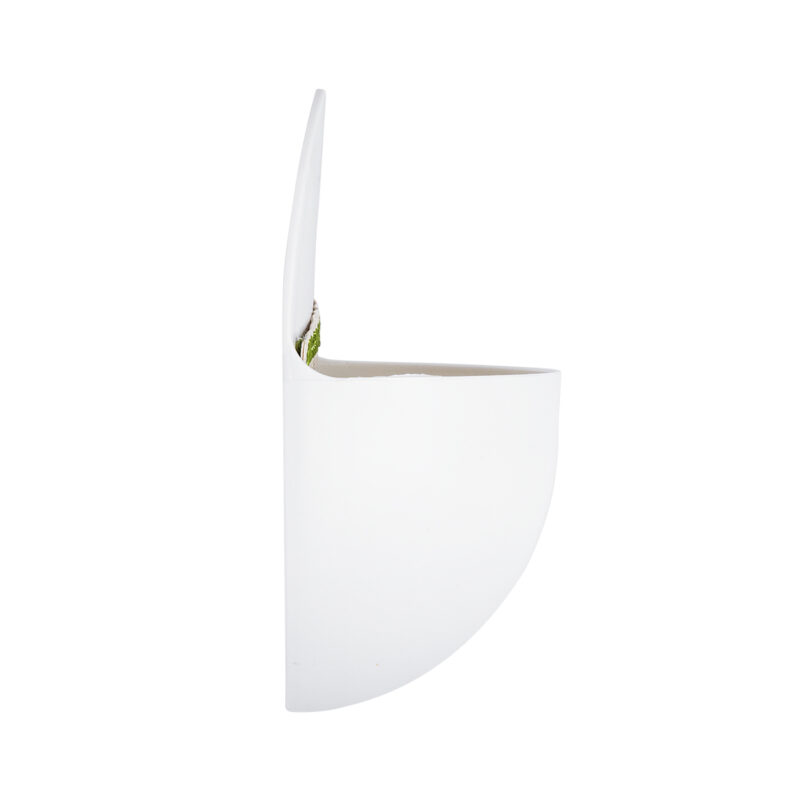 GloboStar® Artificial Garden LYON 20551 Διακοσμητικό Πλαστικό Κασπώ Γλάστρα – Flower Pot Λευκό Μ12 x Π6 x Υ13.5cm