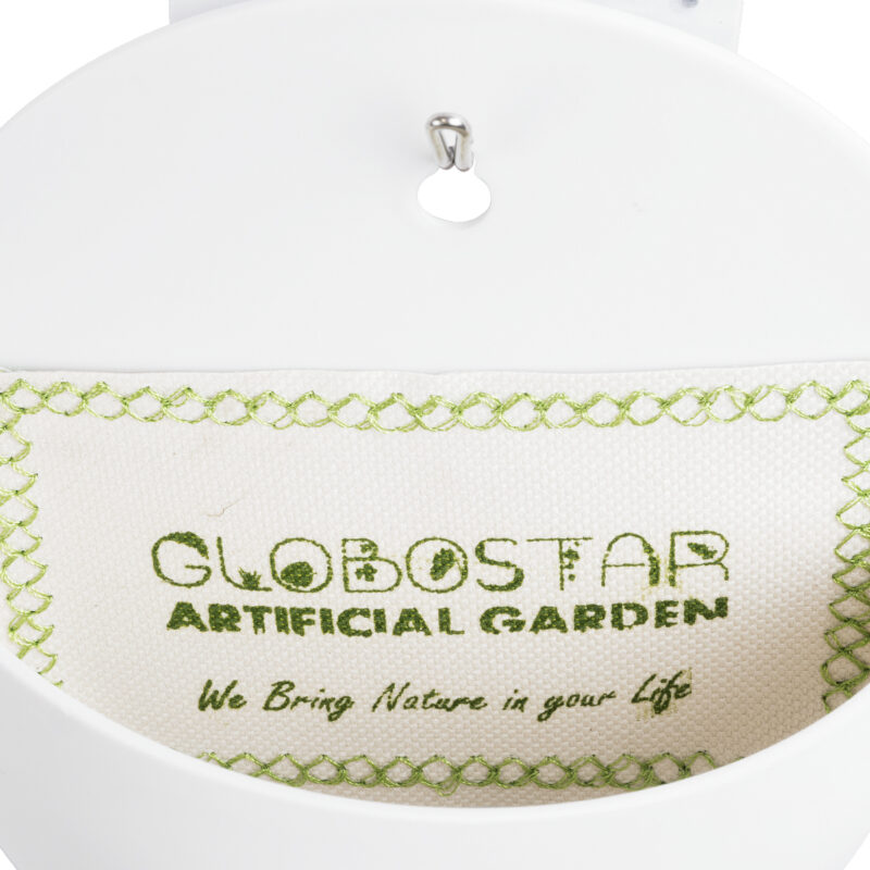 GloboStar® Artificial Garden LYON 20551 Διακοσμητικό Πλαστικό Κασπώ Γλάστρα – Flower Pot Λευκό Μ12 x Π6 x Υ13.5cm