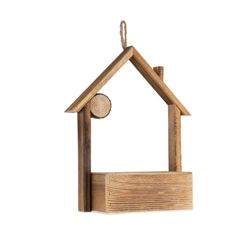 GloboStar® Artificial Garden ALSACE 20552 Κρεμαστό Διακοσμητικό Ξύλινο Κασπώ Γλάστρα – Flower Pot Καφέ Μ18 x Π7.5 x Υ27cm